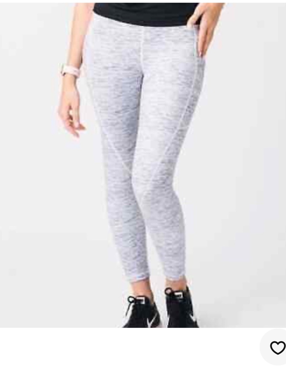 Zyia Cropped White Blue/Grey Space Dye Leggings Size 4